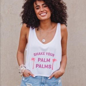 BuddyLove shake your palm palms tank NWOT large